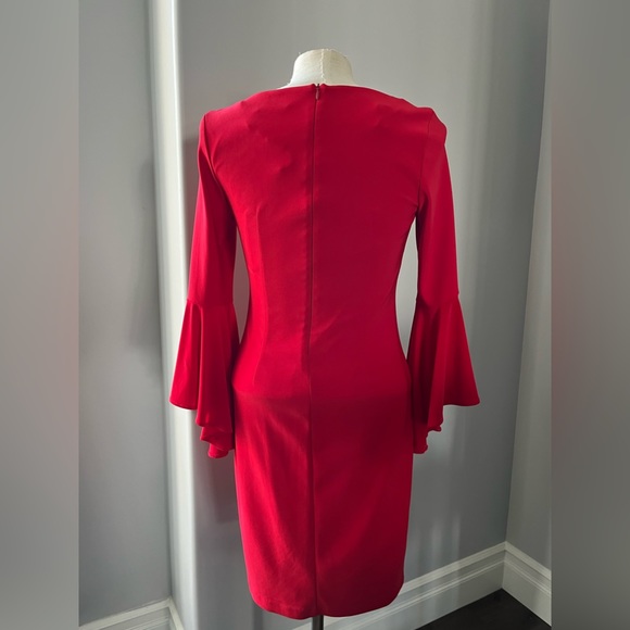 FRANK LYMAN DESiGNS red bell sleeve dress Size 2 - Picture 4 of 7